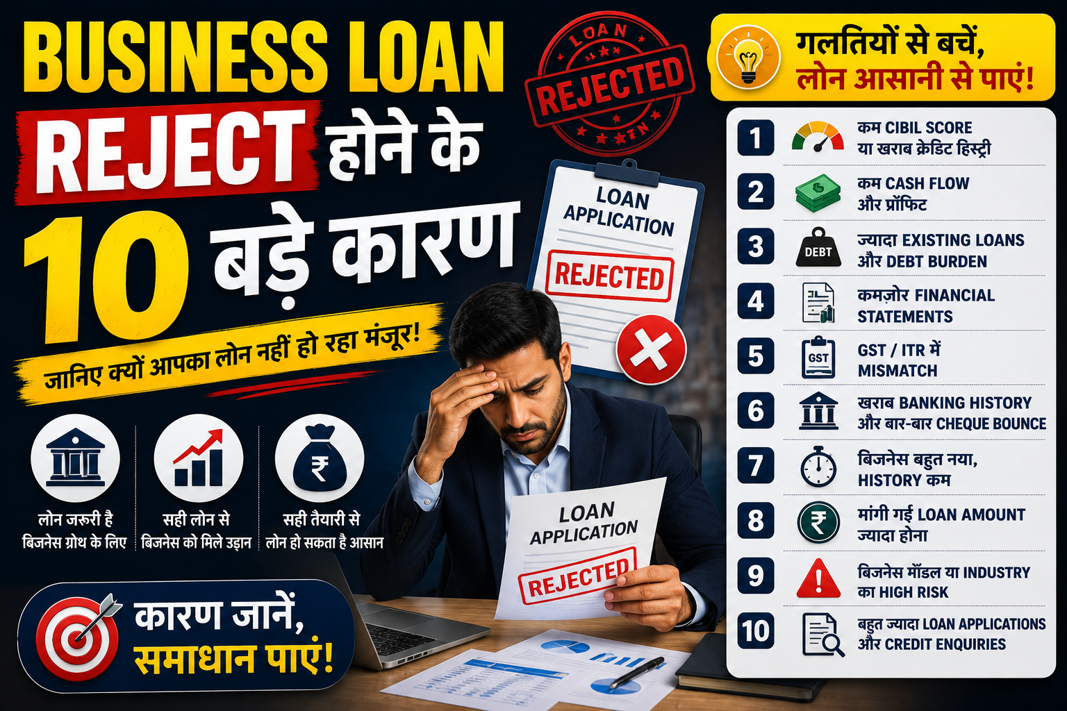 10 Major Reasons Why Your Business Loan Gets Rejected