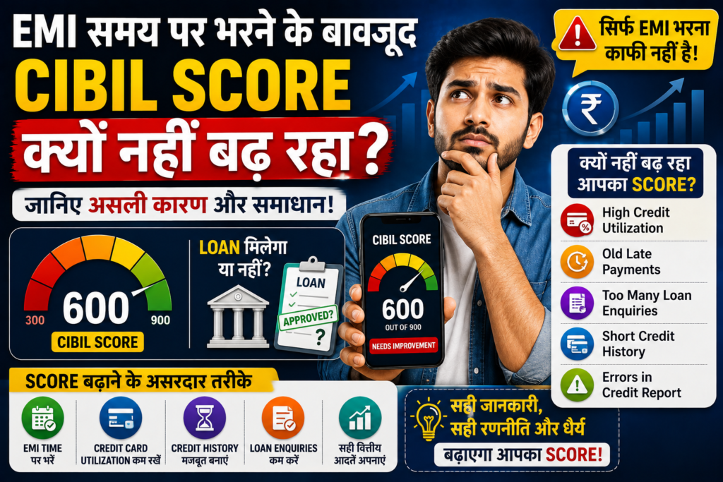 Why Is Your CIBIL Score Not Increasing Despite Paying EMIs on Time?